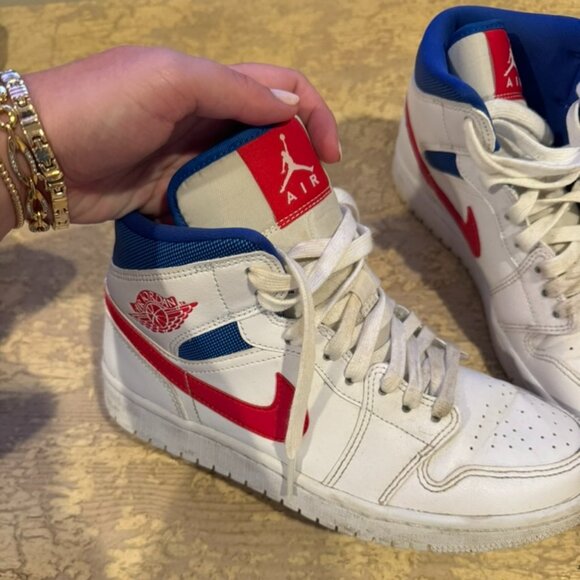 Jordan 1 Mid White Red Royal (Women's) - Picture 2 of 6